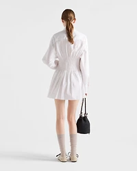 Poplin shirt with smocking