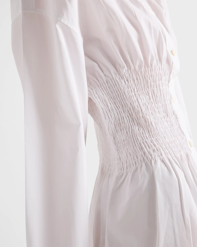 Poplin shirt with smocking