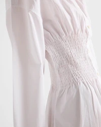 Poplin shirt with smocking