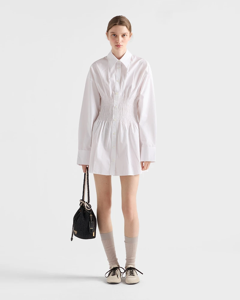 Poplin shirt with smocking