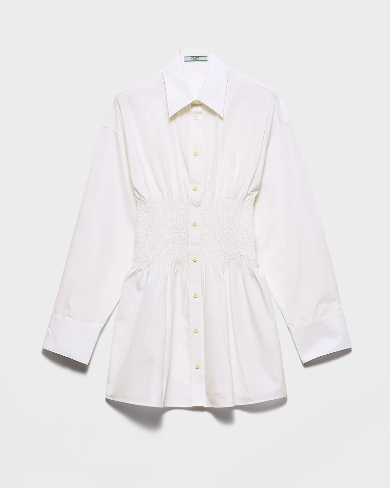 Poplin shirt with smocking