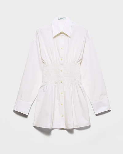 Poplin shirt with smocking