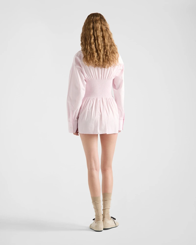 Poplin shirt with smocking