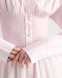 Poplin shirt with smocking