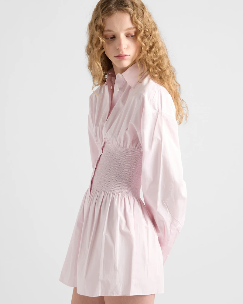 Poplin shirt with smocking