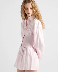 Poplin shirt with smocking
