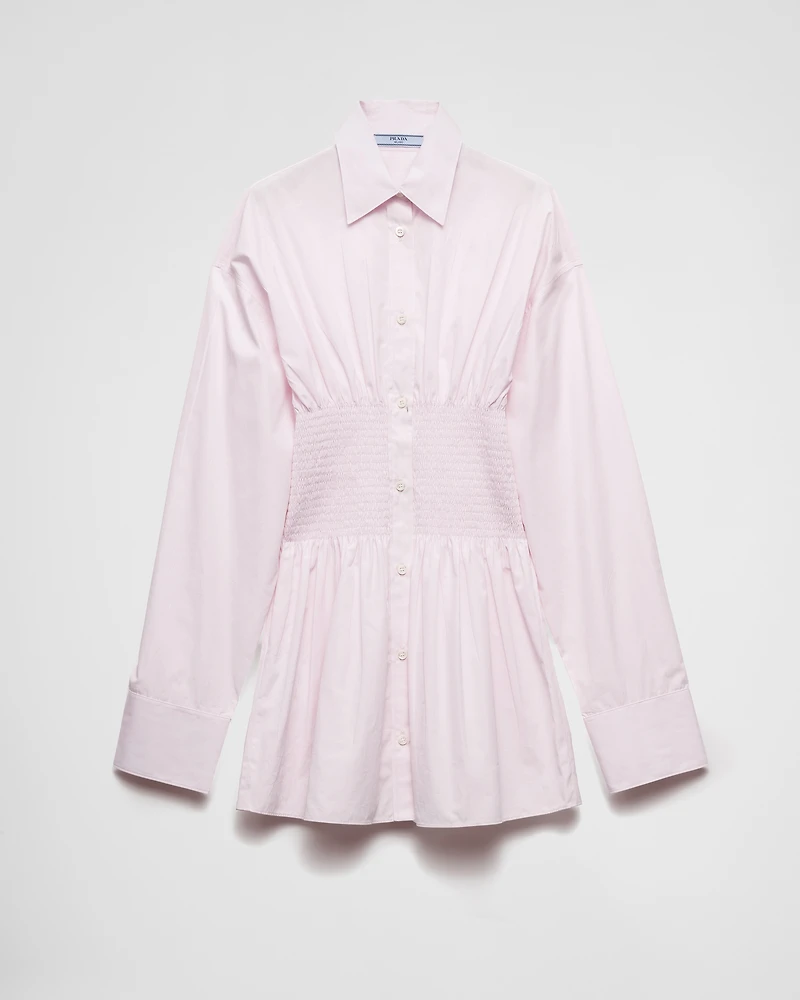 Poplin shirt with smocking