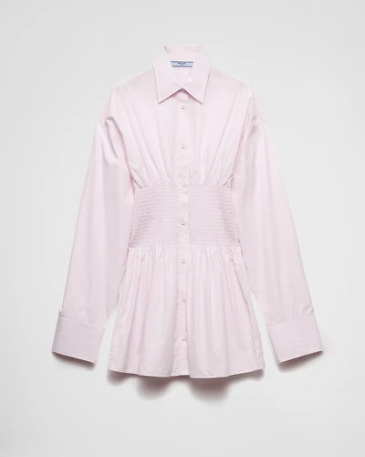 Poplin shirt with smocking