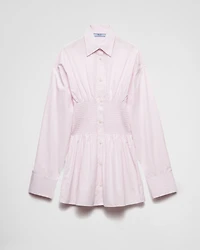 Poplin shirt with smocking