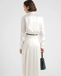 Embroidered satin shirt