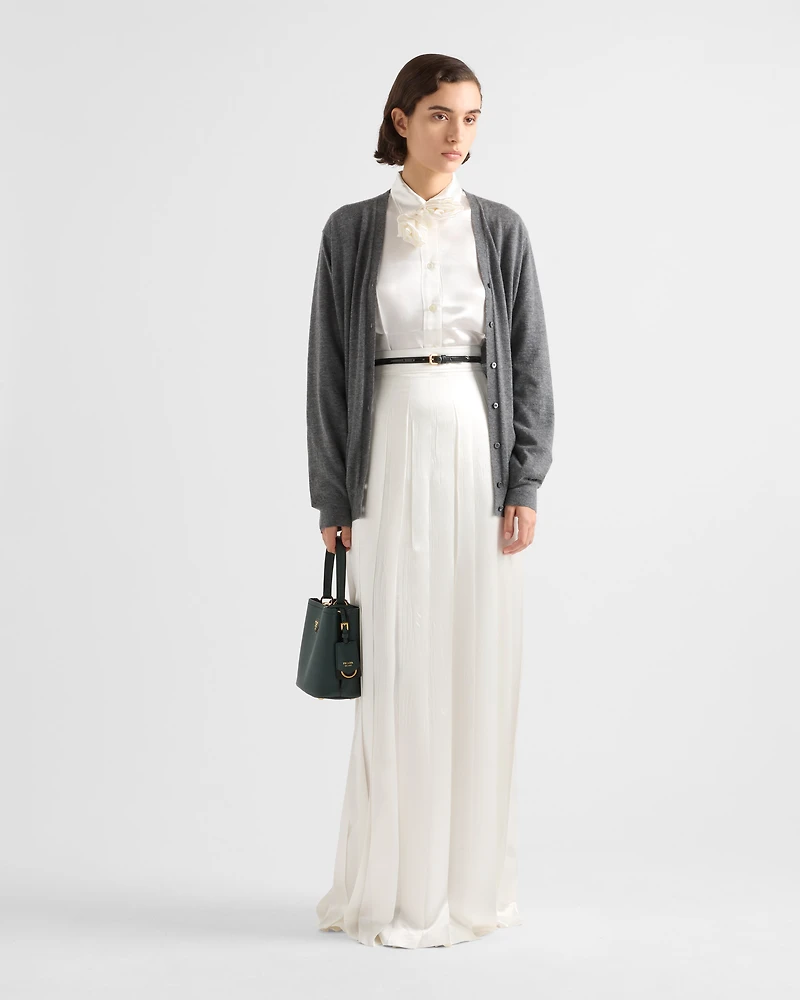 Embroidered satin shirt