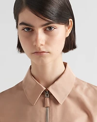 Short-sleeved faille shirt