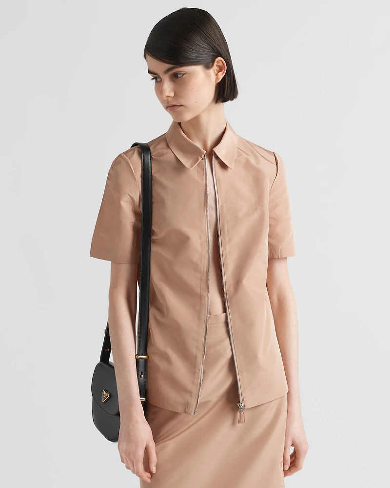 Short-sleeved faille shirt