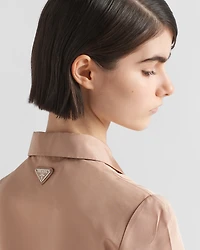 Short-sleeved faille shirt