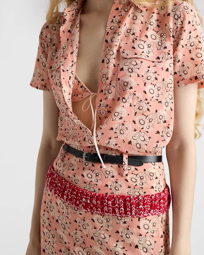 Floral print georgette shirt