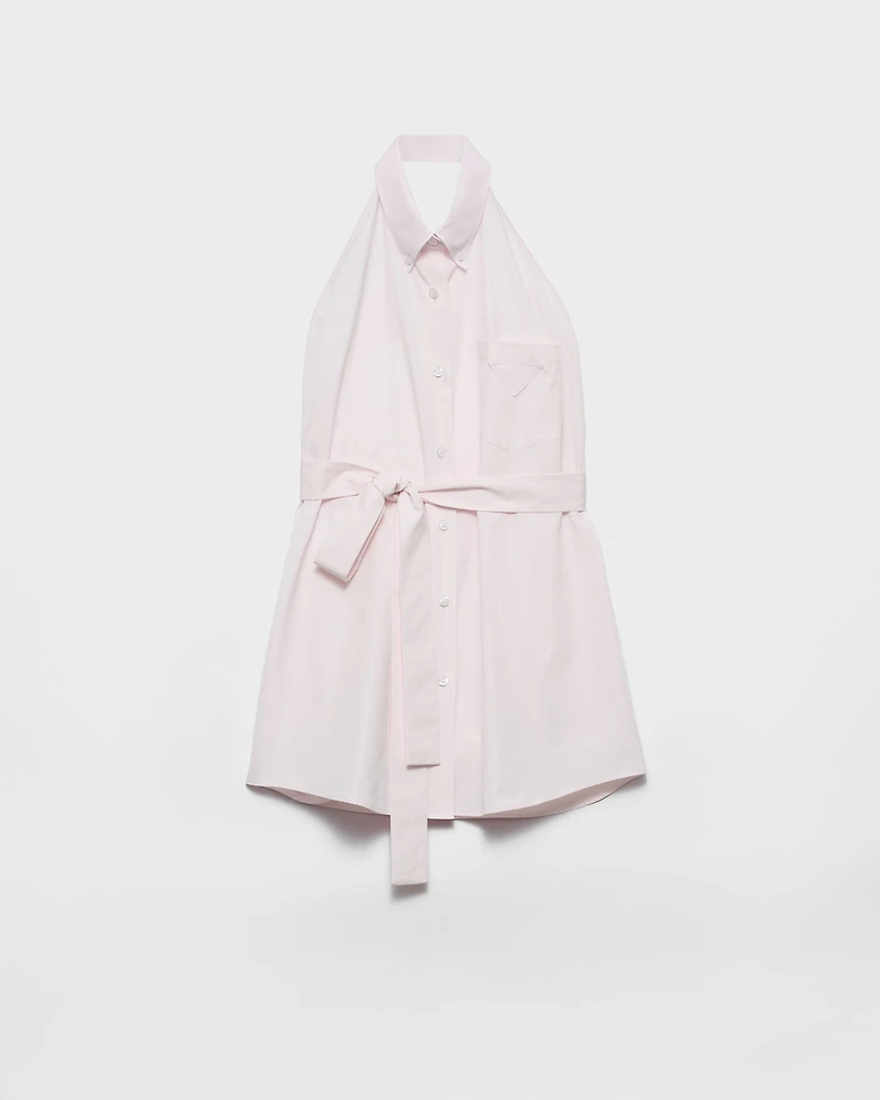 Sleeveless poplin shirt