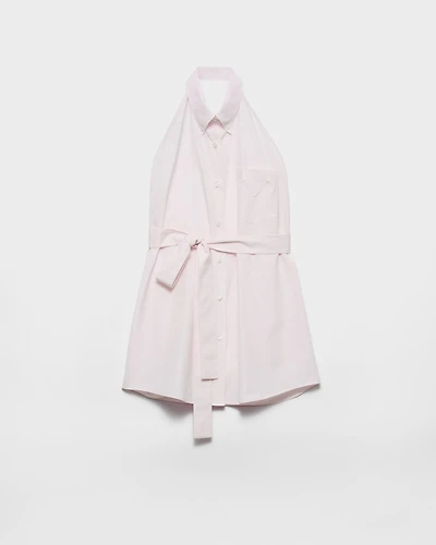 Sleeveless poplin shirt