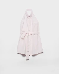 Sleeveless poplin shirt