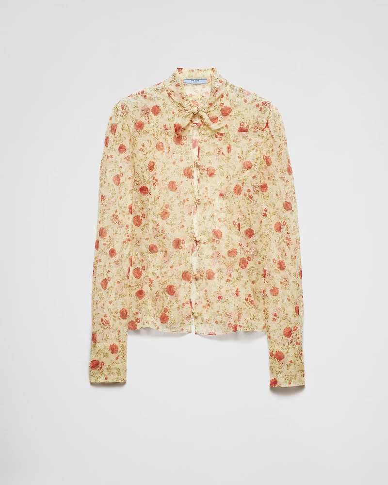 Printed chiffon shirt