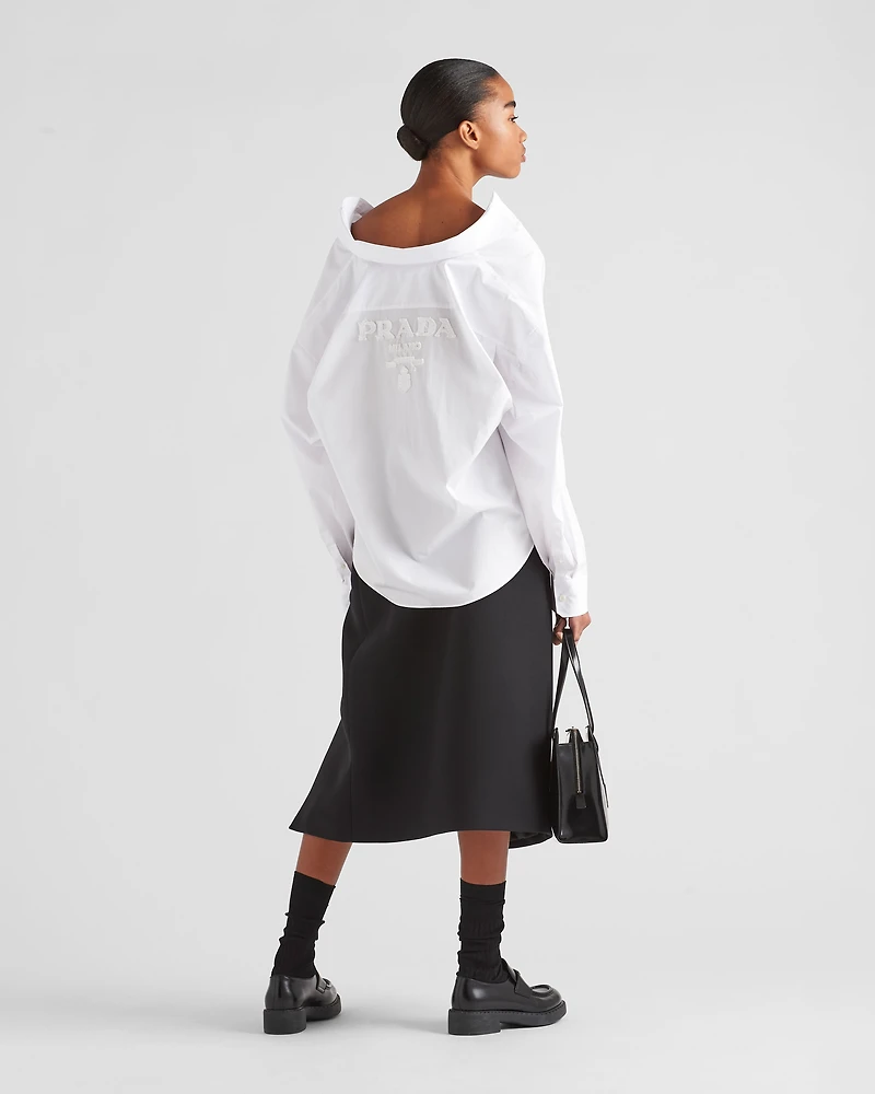 Embroidered poplin shirt