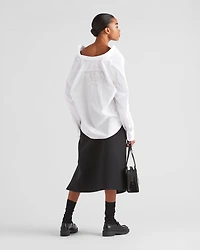 Embroidered poplin shirt