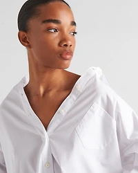 Embroidered poplin shirt