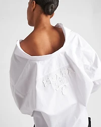 Embroidered poplin shirt