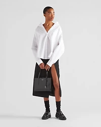 Embroidered poplin shirt