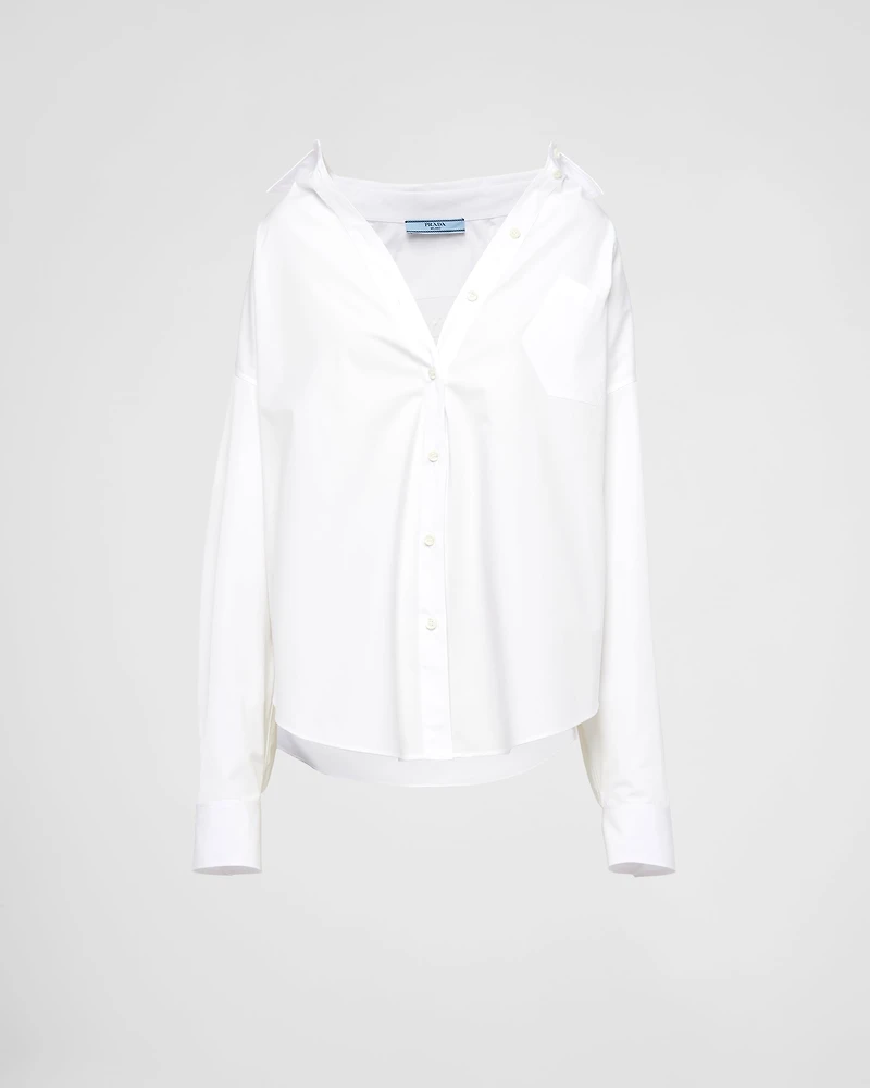 Embroidered poplin shirt