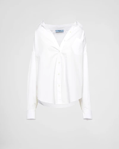 Embroidered poplin shirt