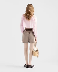 Embroidered cropped batiste shirt