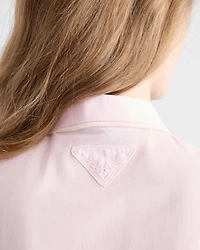 Embroidered cropped batiste shirt