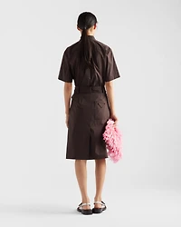Short-sleeved stretch poplin shirt