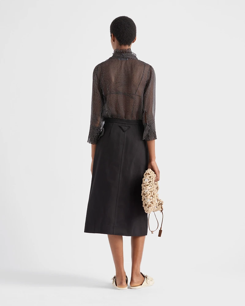 Polka-dot silk chiffon shirt
