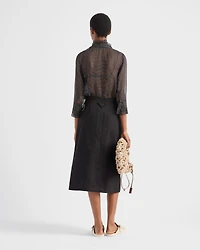 Polka-dot silk chiffon shirt