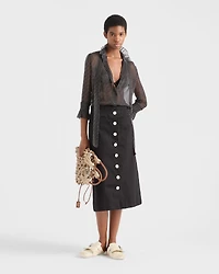 Polka-dot silk chiffon shirt