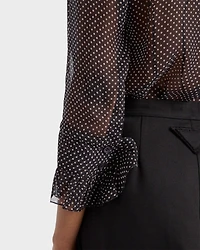 Polka-dot silk chiffon shirt