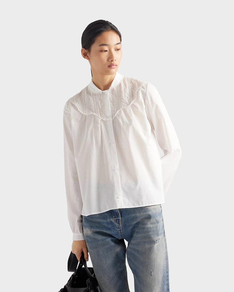Embroidered batiste shirt