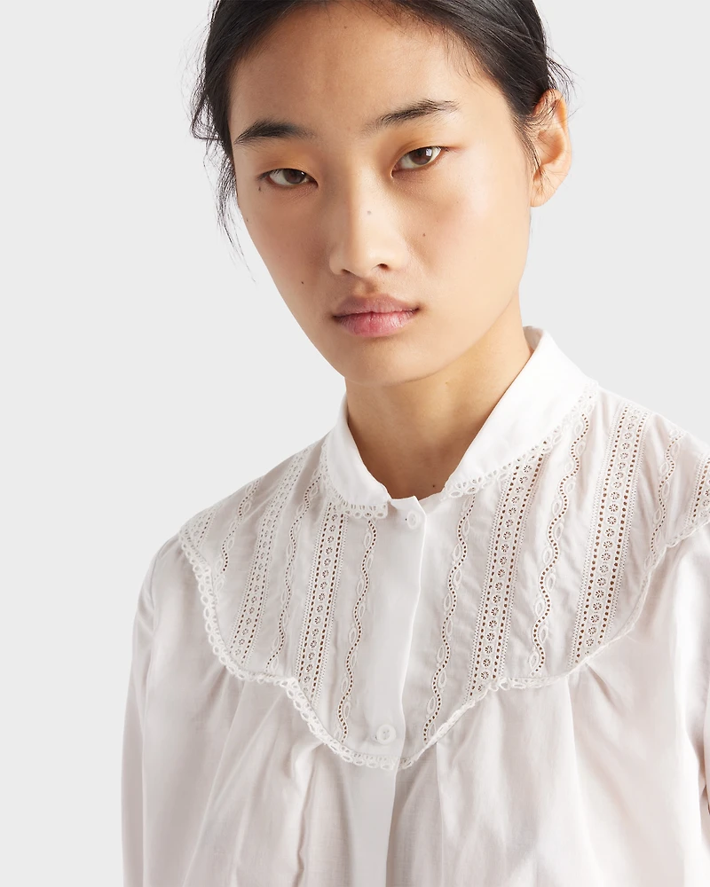 Embroidered batiste shirt