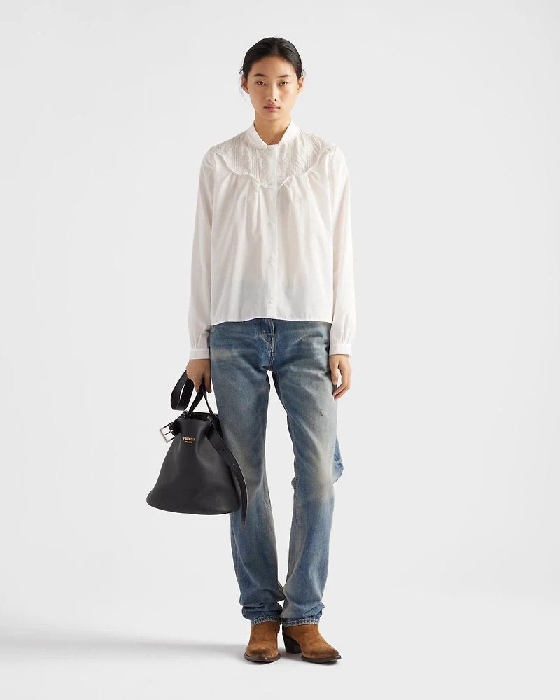 Embroidered batiste shirt