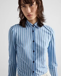 Striped piqué shirt