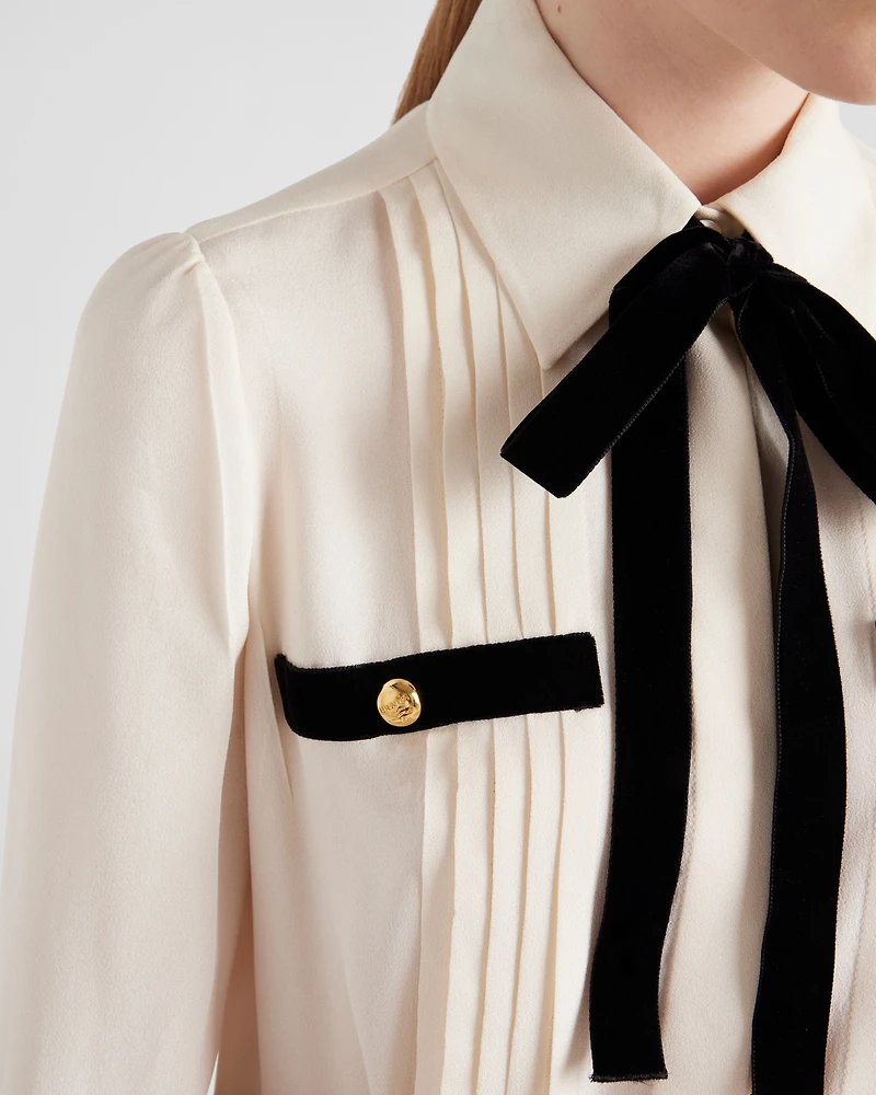 Pleated sablé shirt