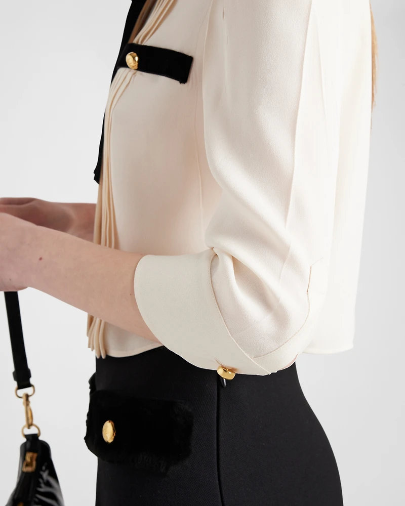 Pleated sablé shirt