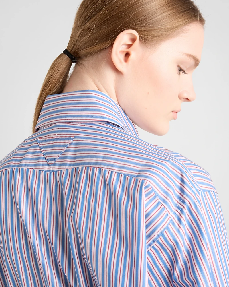 Striped poplin shirt