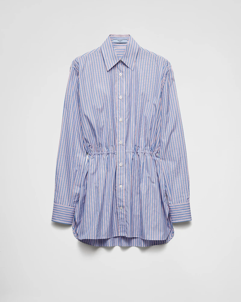 Striped poplin shirt