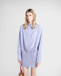 Striped poplin shirt