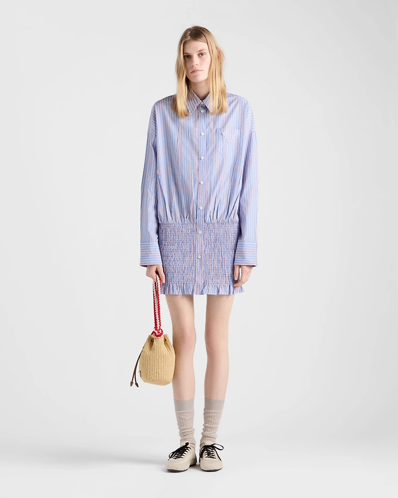 Striped poplin shirt