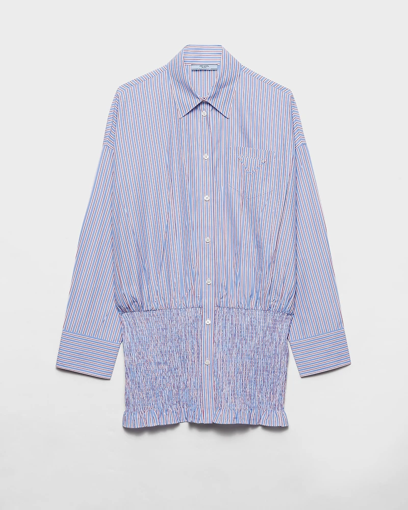 Striped poplin shirt