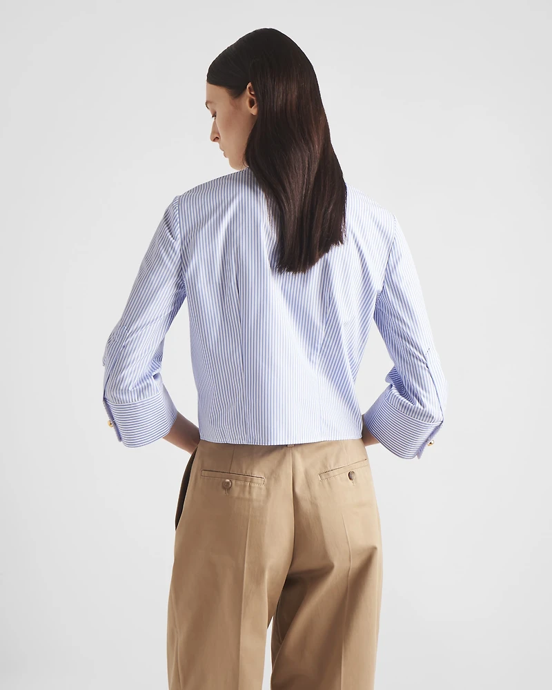 Embroidered striped shirt