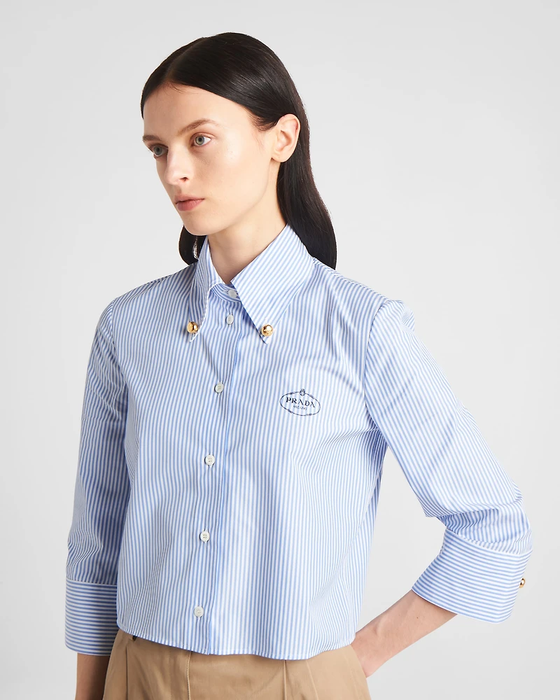 Embroidered striped shirt